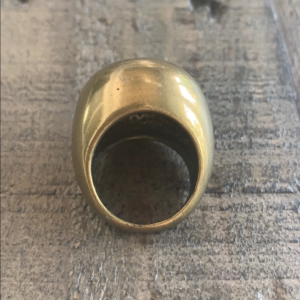 Vintage Solid Brass Dome Ring Chunky Minimalist S… - image 2